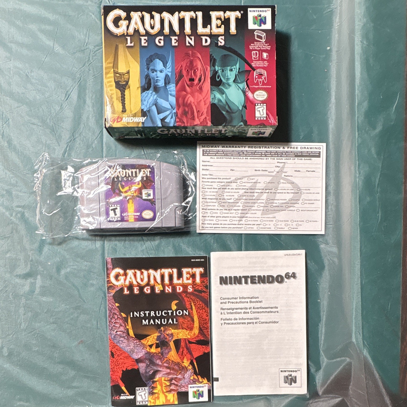 Authentic – Gauntlet Legends CIB w/ Both Manuals Box Reg Card – Tested & Working