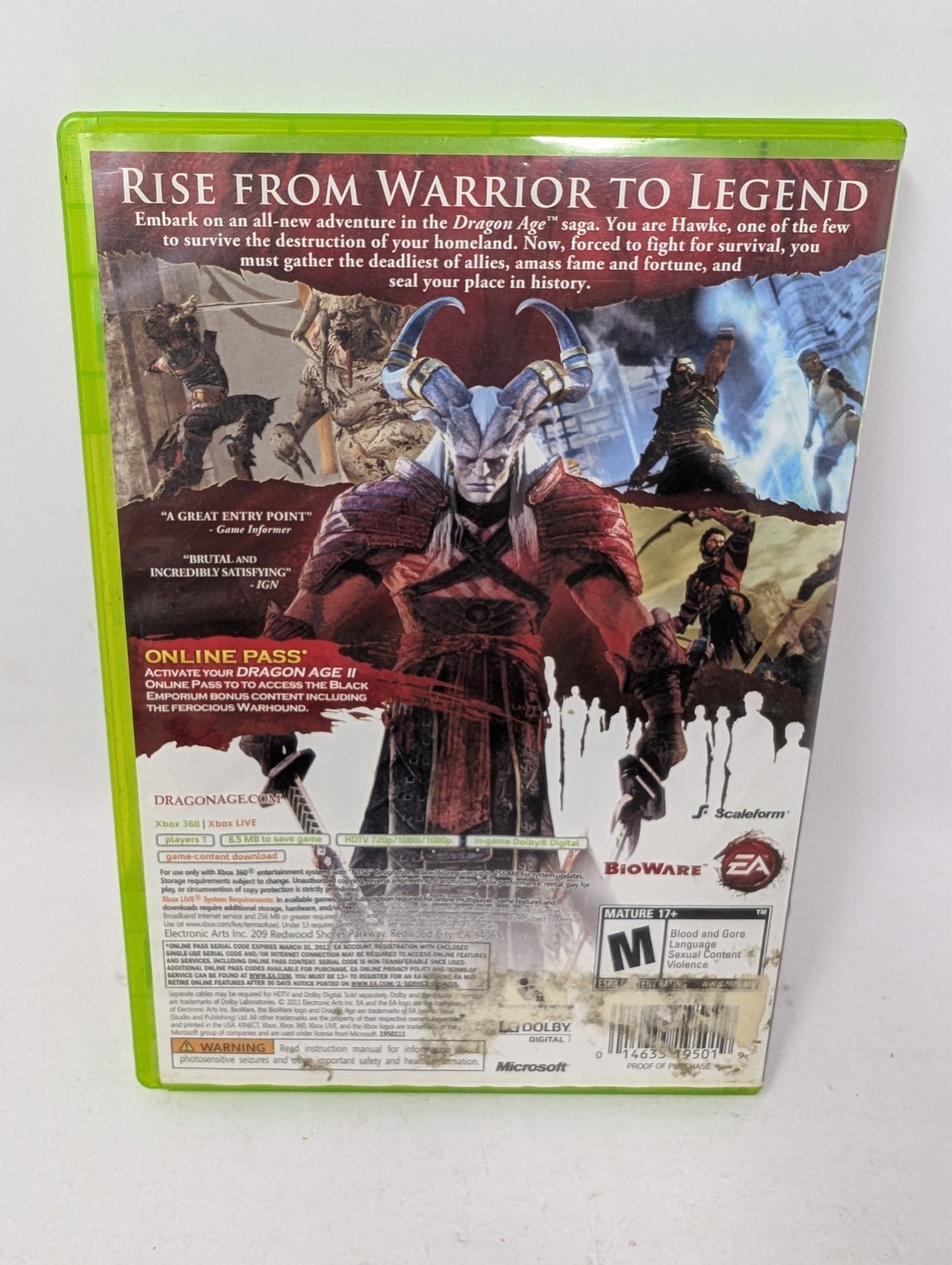 Dragon Age II (Microsoft Xbox 360, 2011) EA CIB Tested