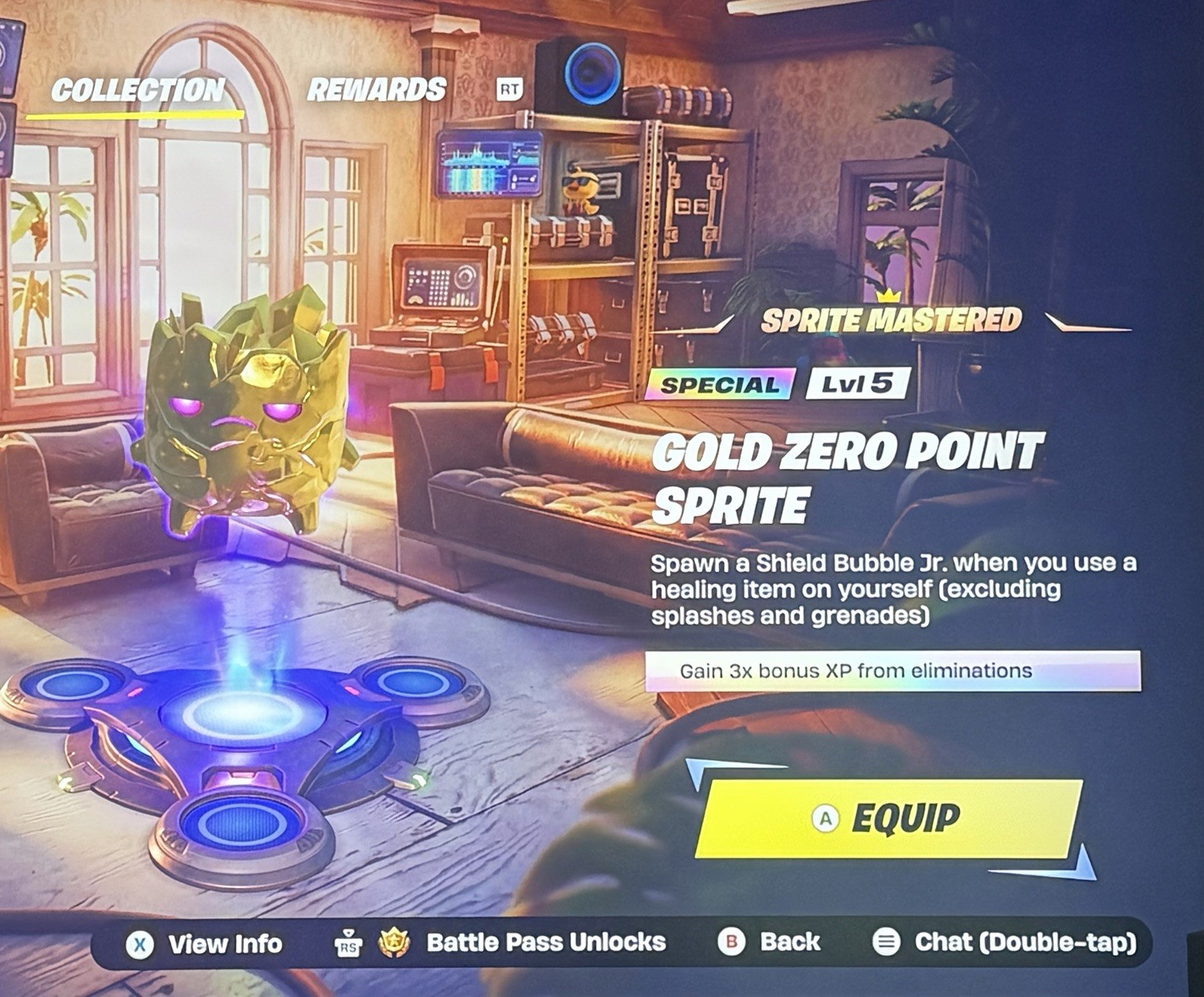 MASTERED GOLD ZERO POINT SPRITE IN GAME FORTNITE
