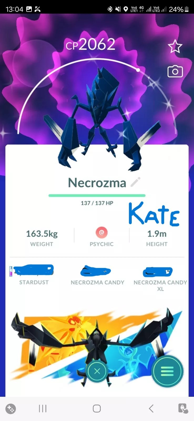 ✨ Shiny Necrozma ✨ P T C – 80k stardust – Description