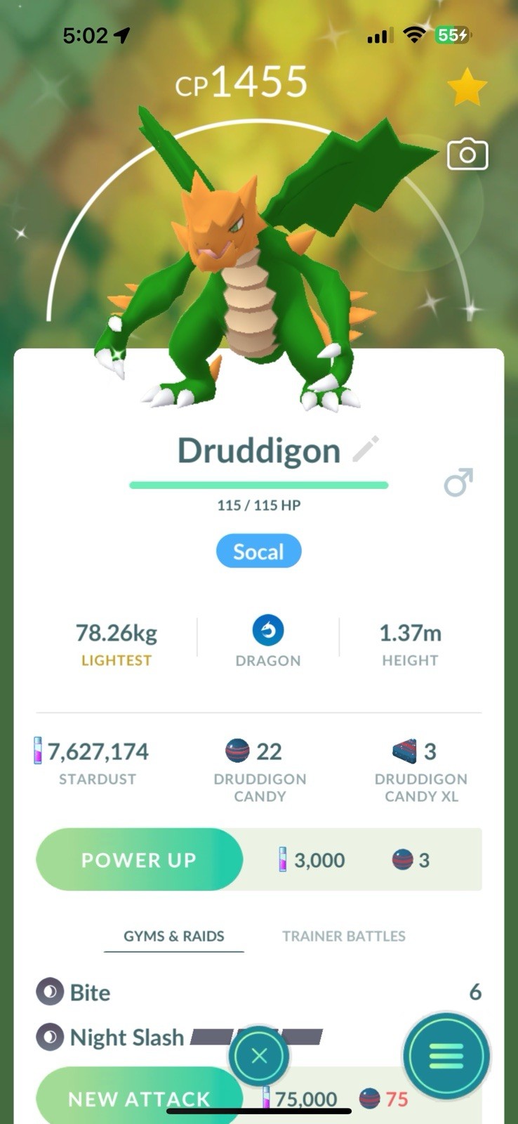 Pokemon Shiny Druddigon GO 30 Days Friendship Available