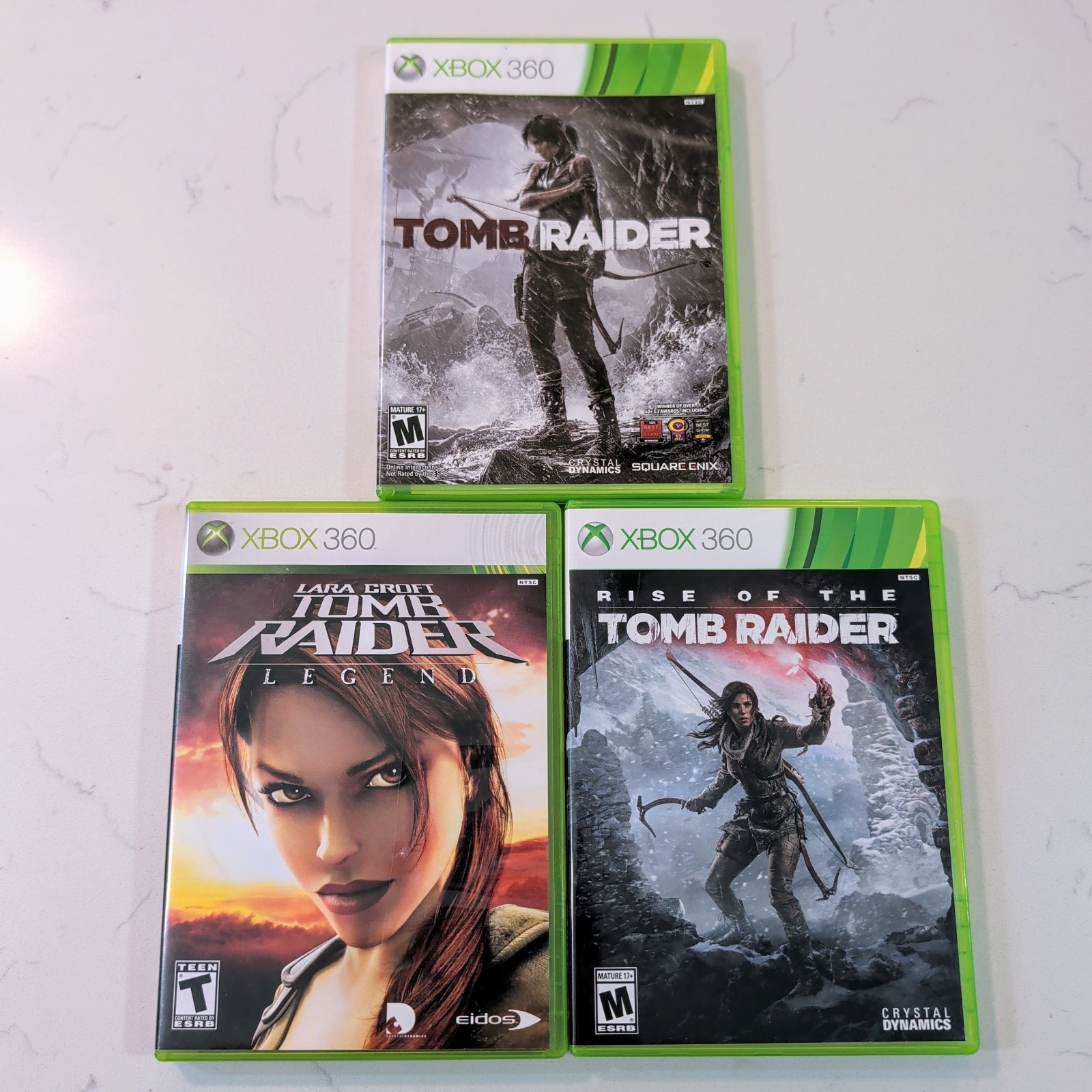 Tomb Raider, Rise Of The Tomb Raider, And Tomb Raider Legend Bundle/Lot Xbox 360