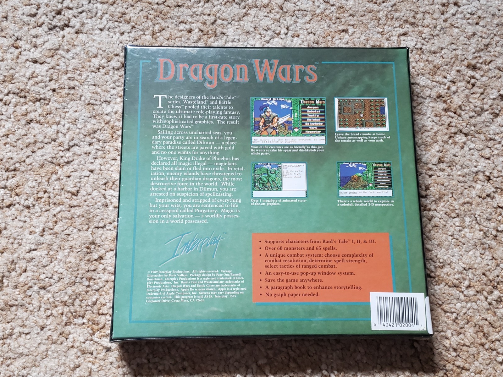 Dragon Wars By Interplay For The IBM PC & Compatibles Brand New Sealed 1989 3.5″
