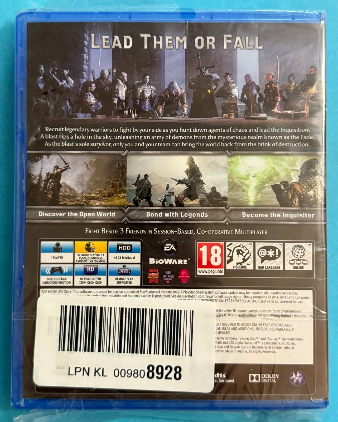 Dragon Age Inquisition (PlayStation 4) PEGI 18 (Region Free) Minor case wear NEW
