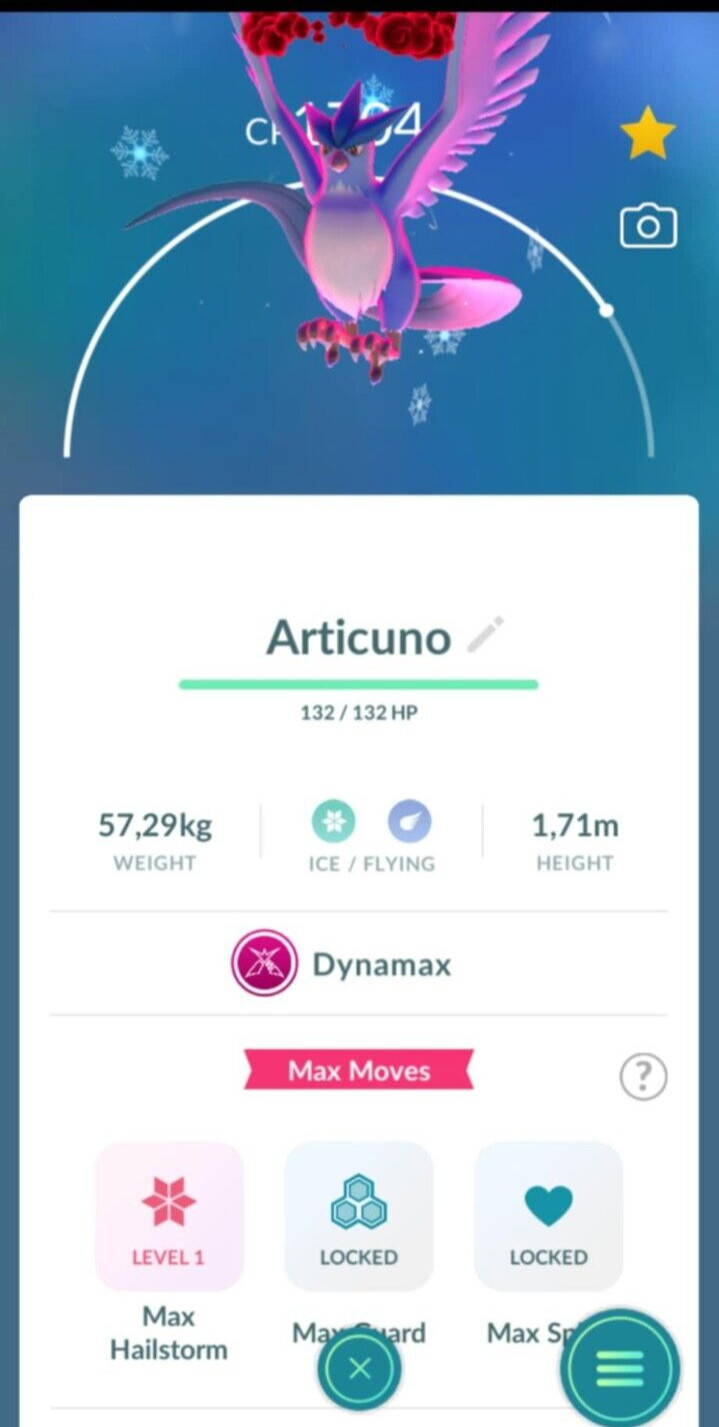 – Dynamax Articuno (Non Shiny) – P T C – Description