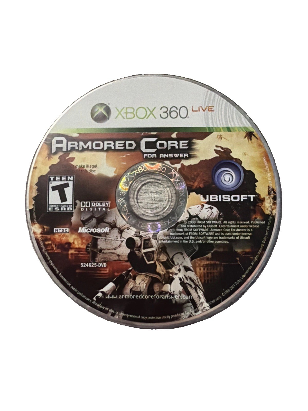 Armored Core For Answer (Xbox 360, 2008) Disc Only – Tested