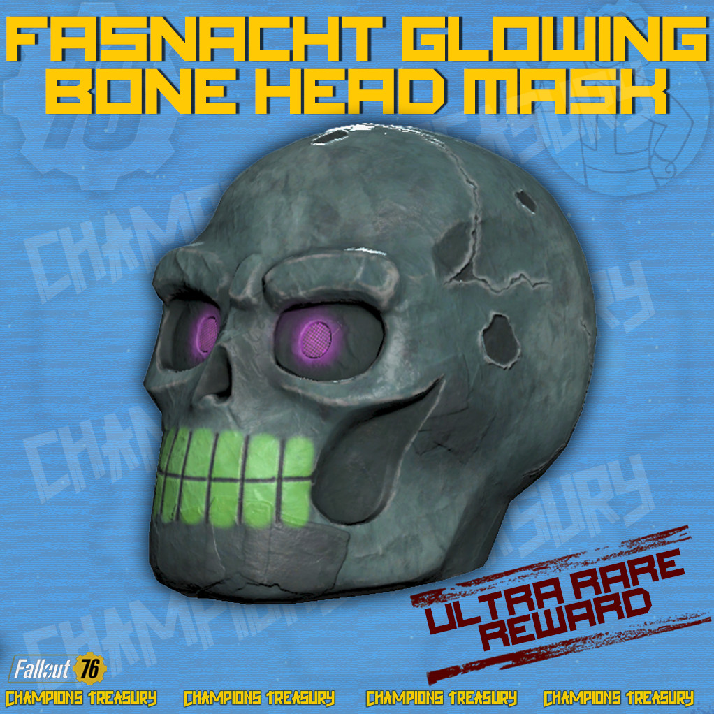 FALLOUT 76 PC FASNACHT 2026 GLOWING BONE HEAD MASK