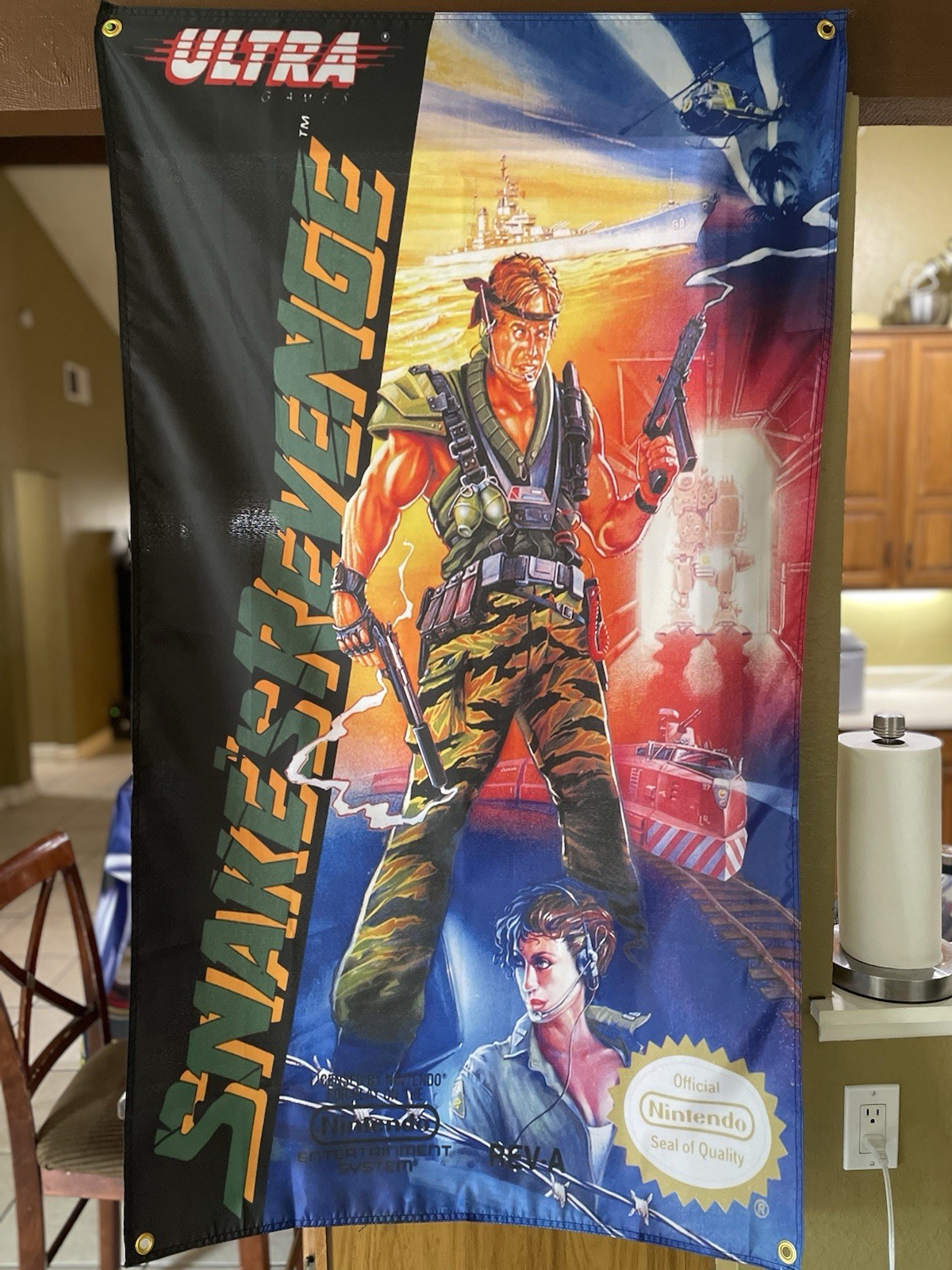 Snake’s Revenge 5ft NES Box Art Flag 1988 KONAMI ULTRA Nintendo Entertainment