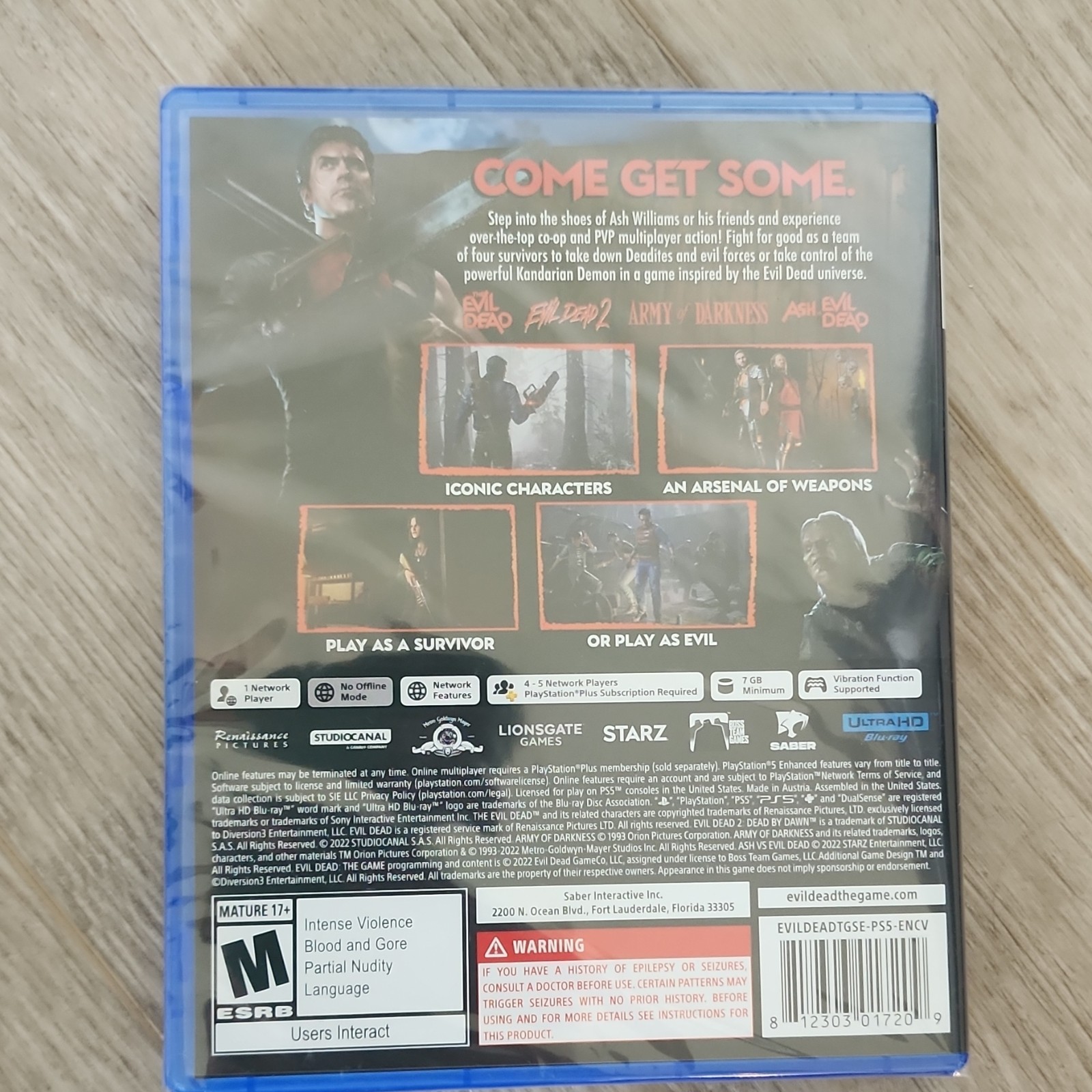 Saber Evil Dead: The Game PS5 Multiplayer Online Play M NTSC-U/C