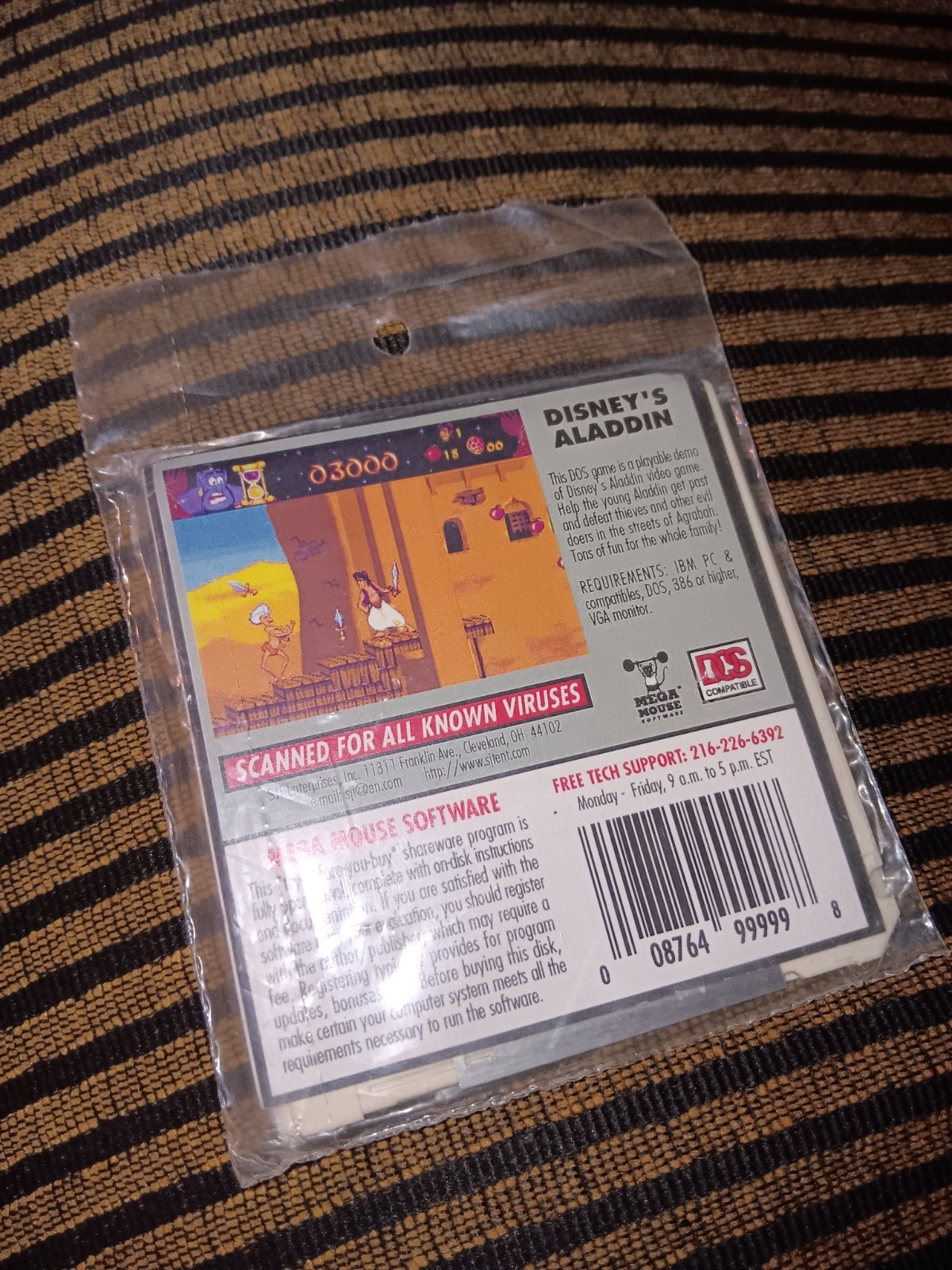 Mega Mouse Software DOS Disney’s Aladdin Agrabah Market Floppy Disk MS-DOS
