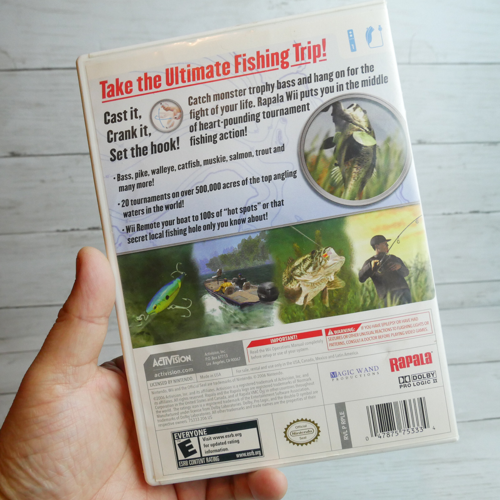 Rapala Tournament Fishing – Nintendo Wii Complete With Manual