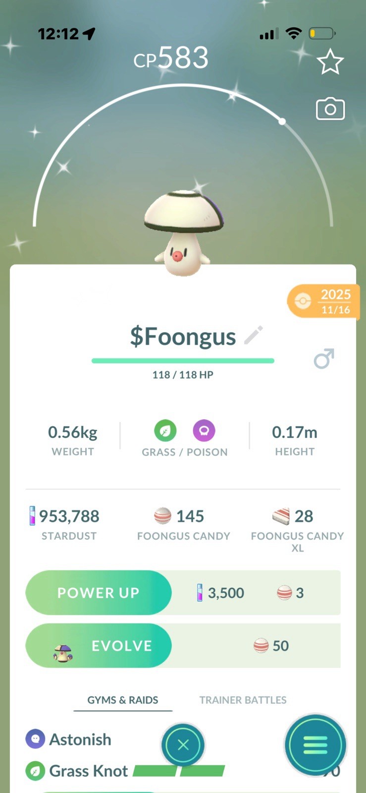 ✨Foongus shiny TRADE✨ link trade Pokémon GO Friendship Android iOS