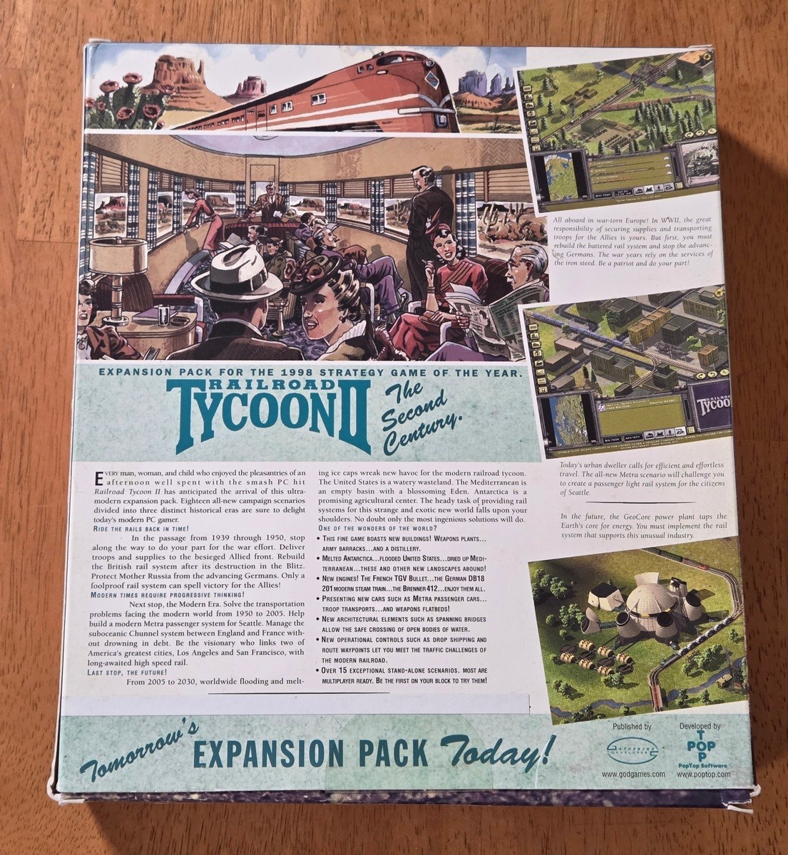 Railroad Tycoon II Second Century Expansion Pack PC Big Box Game CD Complete