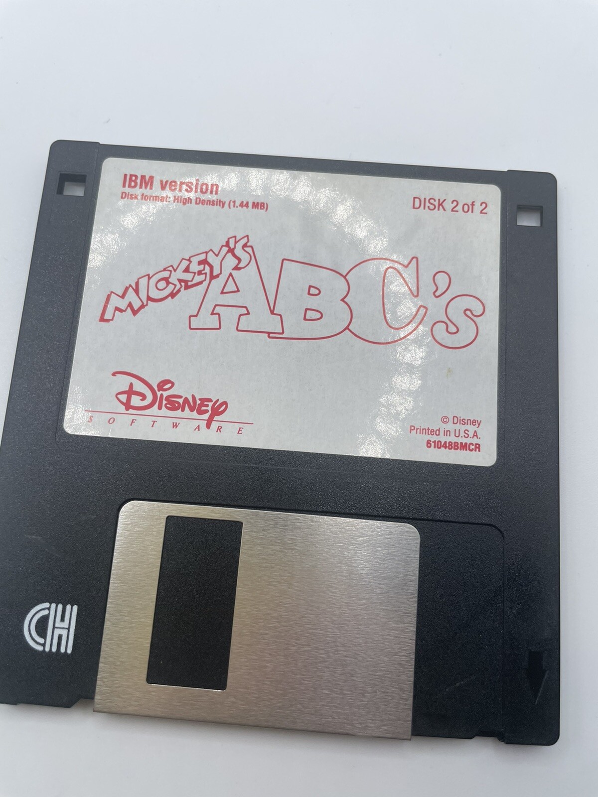 Disney Software Mickey’s ABC’s PC 3.5″ Floppy IBM Kids Vintage Software Retro