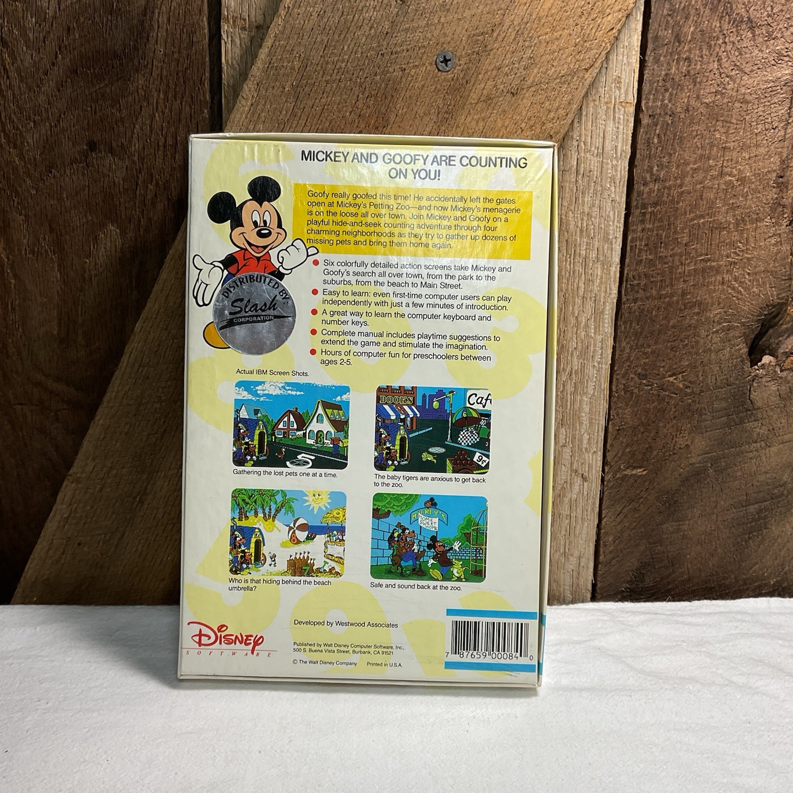Vintage Mickey’s Runaway Zoo Disney Software IBM PC Floppy Disk Ages 2-5 (H4)