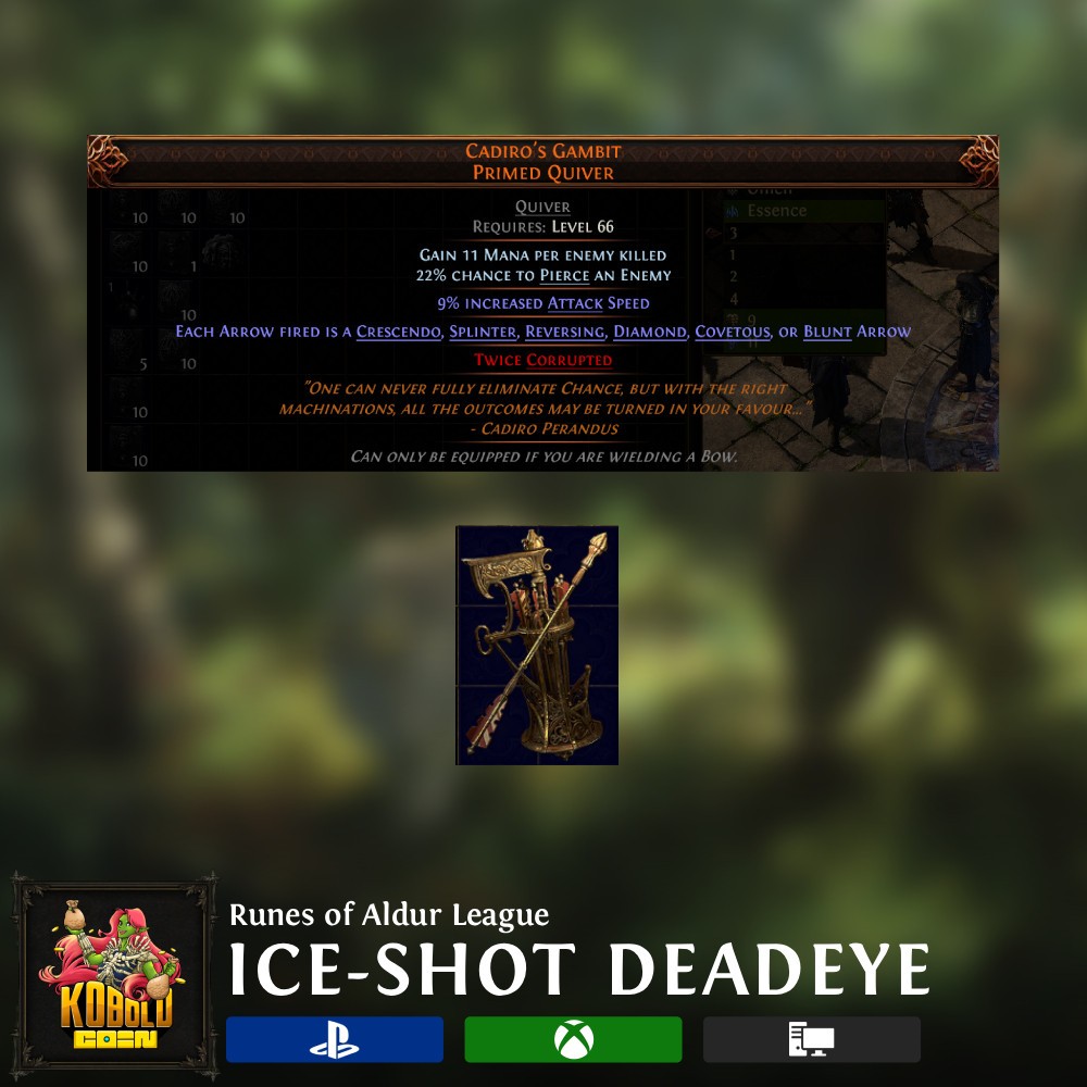 Ice Shot Deadeye Quiver – Runes of Aldur League Softcore Path of Exile 2