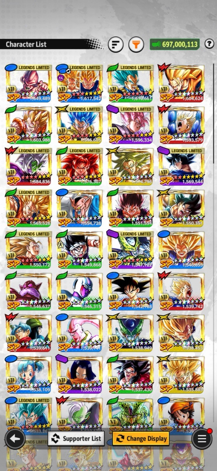 Dragon Ball Legends Ul rose 12 stars 5+ summonable ultras stacked LL