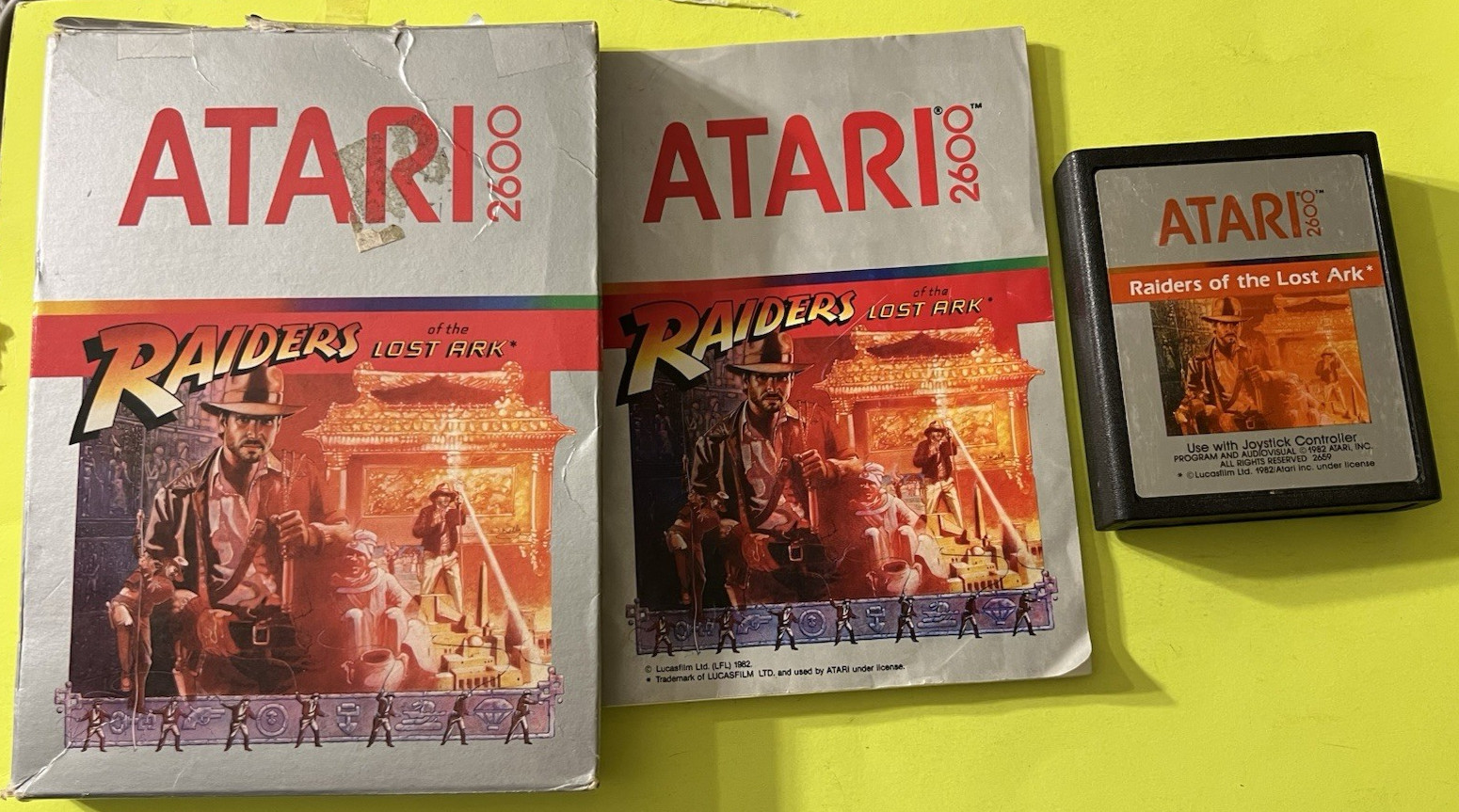 Raiders of the Lost Ark (Atari 2600, 1982) Complete In Box Manual Cleaned Tested
