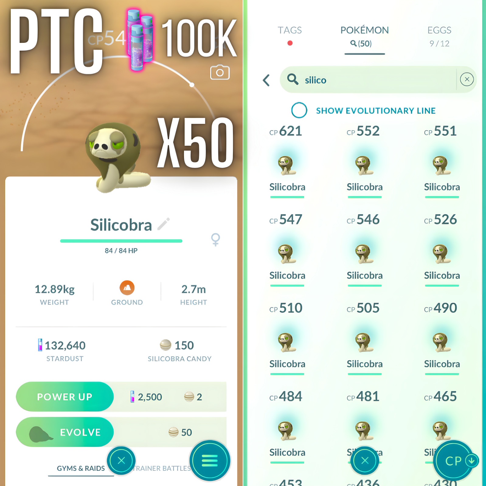 Silicobra x50 | mini PTC 100K Stardust | Go