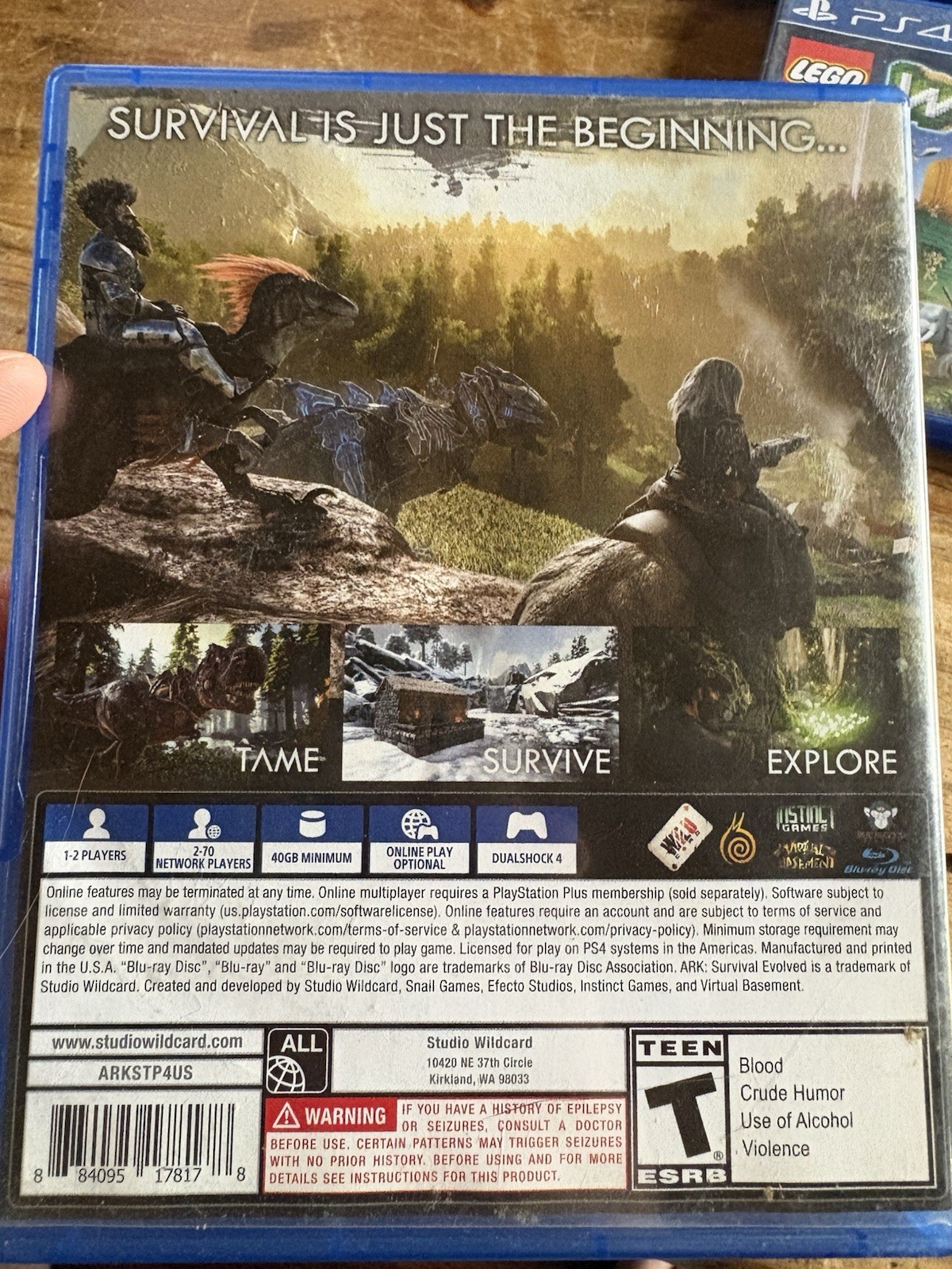 Studio Wildcard Ark Survival Evolved PS4 Multiplayer Online Adventure Game