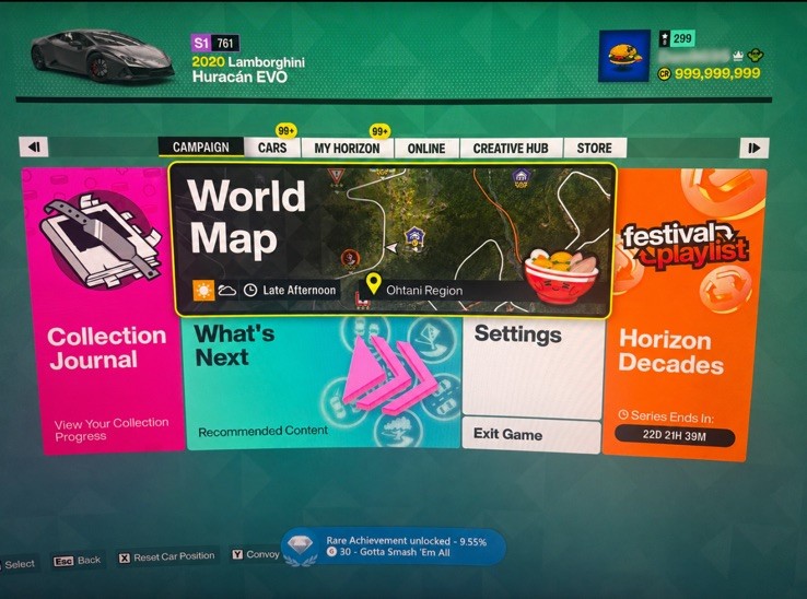 Forza Horizon 6 Full Completion | P8 Lvl 299 | Max Money Skills Spins | 638 Car