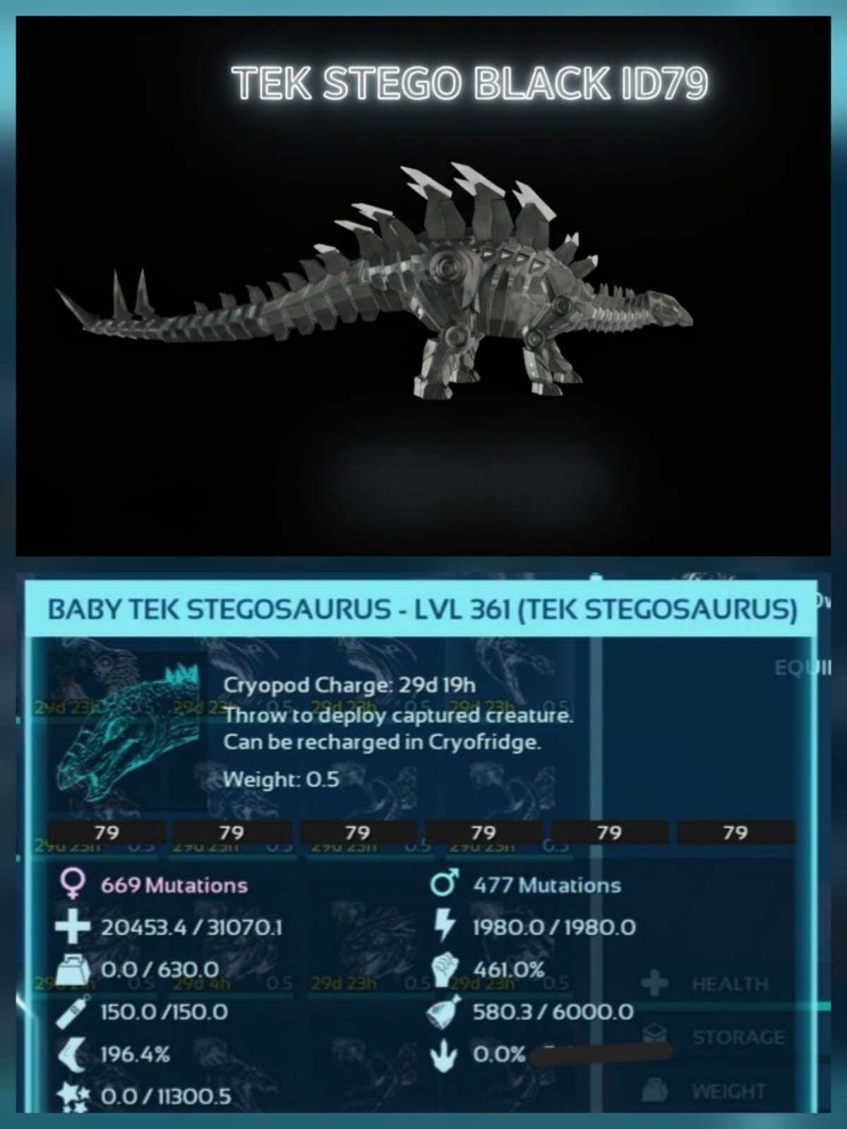 Tek Stego Top Status Eggs Ark Ascended Pve Official-Asa-Color-Tek- PC/XBOX/PS5