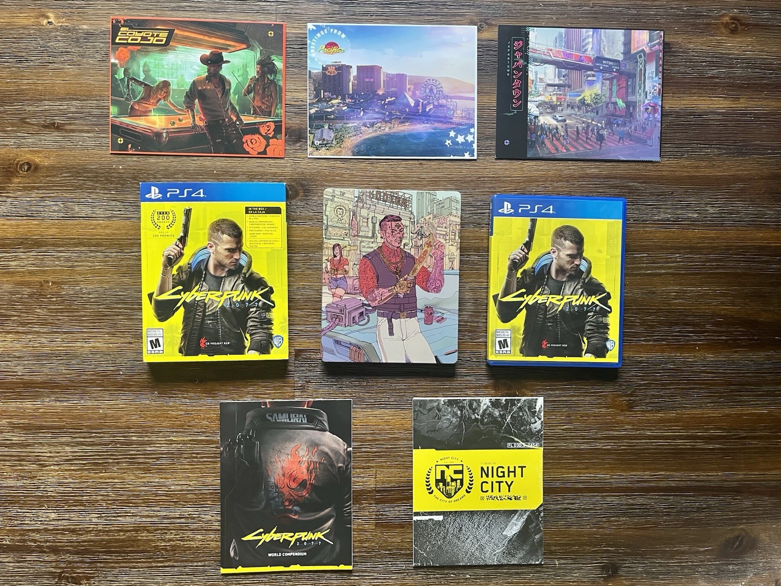Cyberpunk 2077 [PS4] w/ Steelbook Case, Compendium, Night City Map & Postcards
