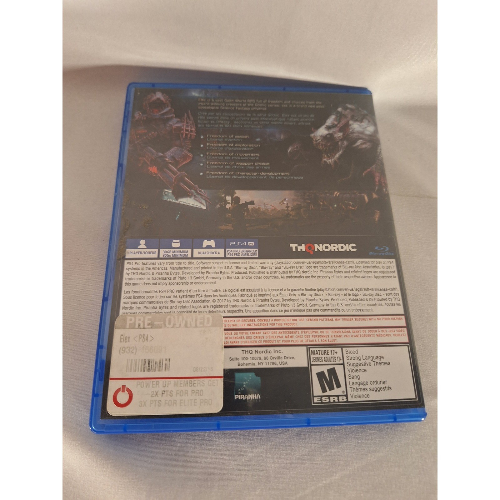 Elex PS4 Action Role Playing Game THQ Nordic Complete With Case and Manual