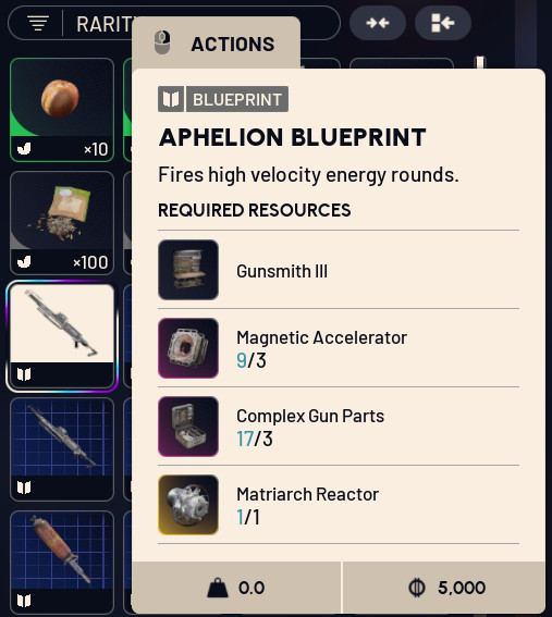 APHELION BLUEPRINT Arc Raiders Fast Delivery 24/7 Global BPS BP