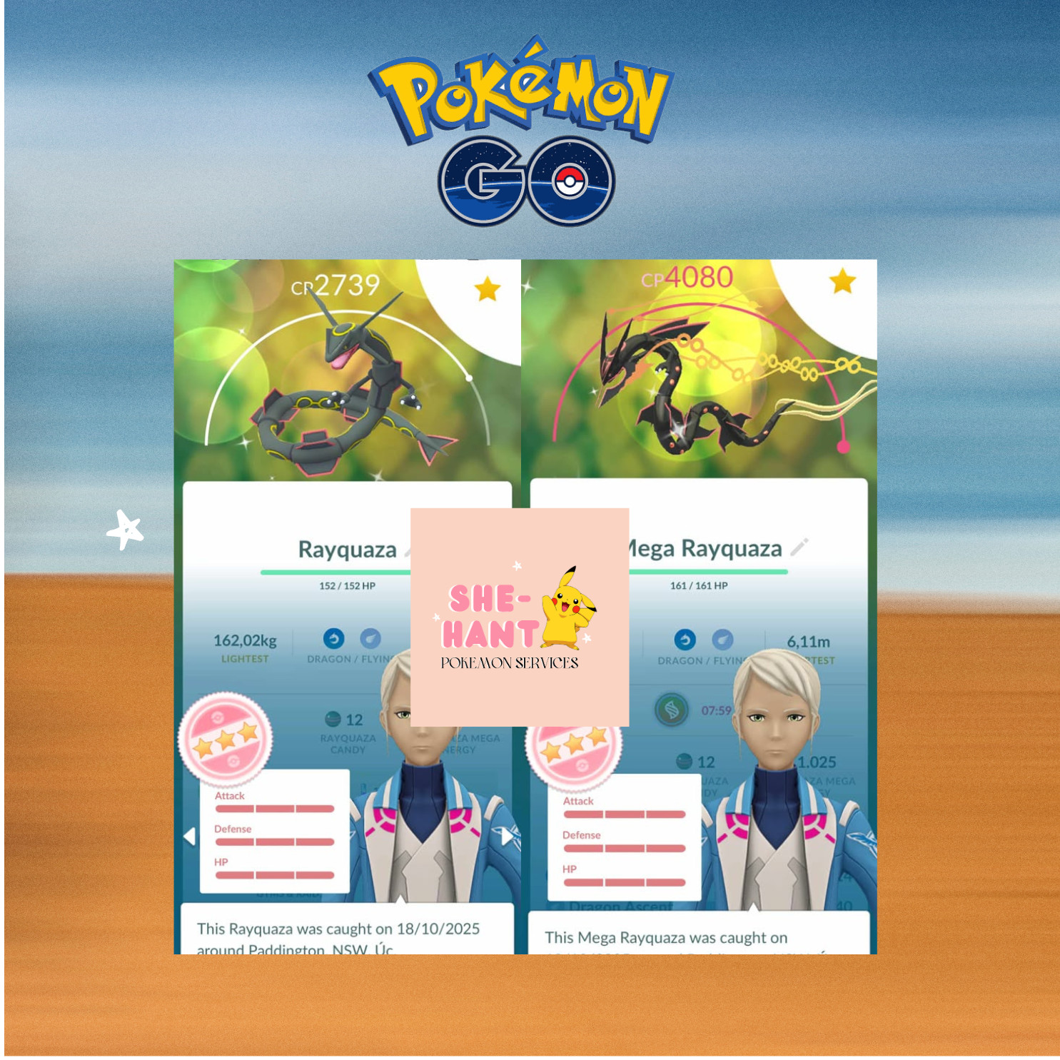 Pokémon go❖❖SHUNDO Rayquaza WITH Ascent- P❖T❖C