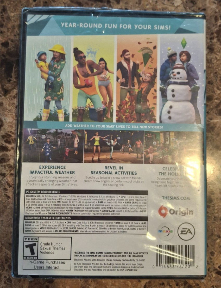 The Sims 4 SEASONS Expansion Pack PC Game New No DISC VERSION