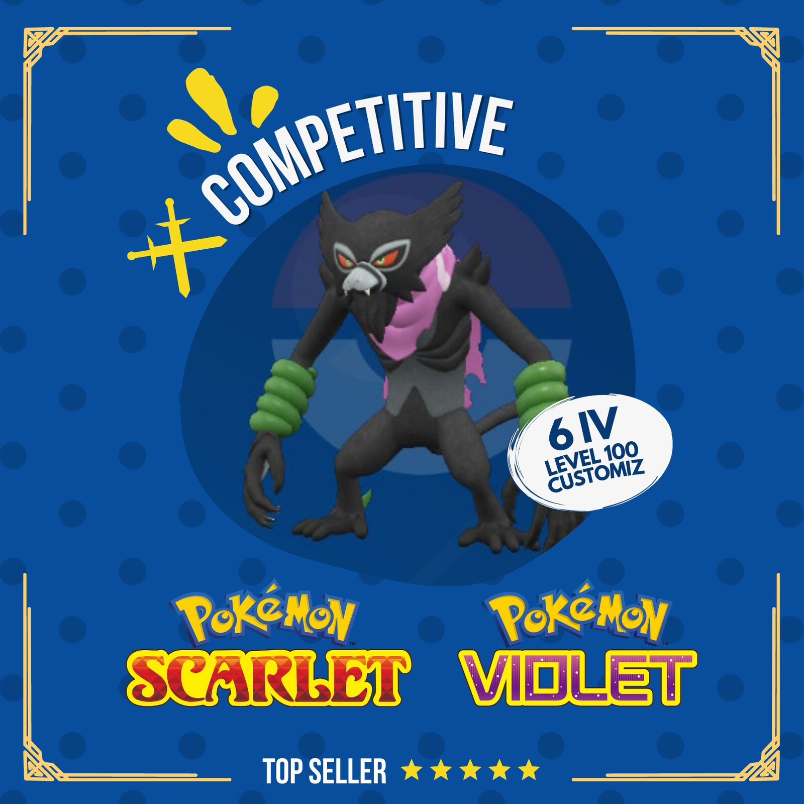 Zarude Dada Non Shiny ✨ 6 IV Competitive Customizable Pokémon Scarlet Violet