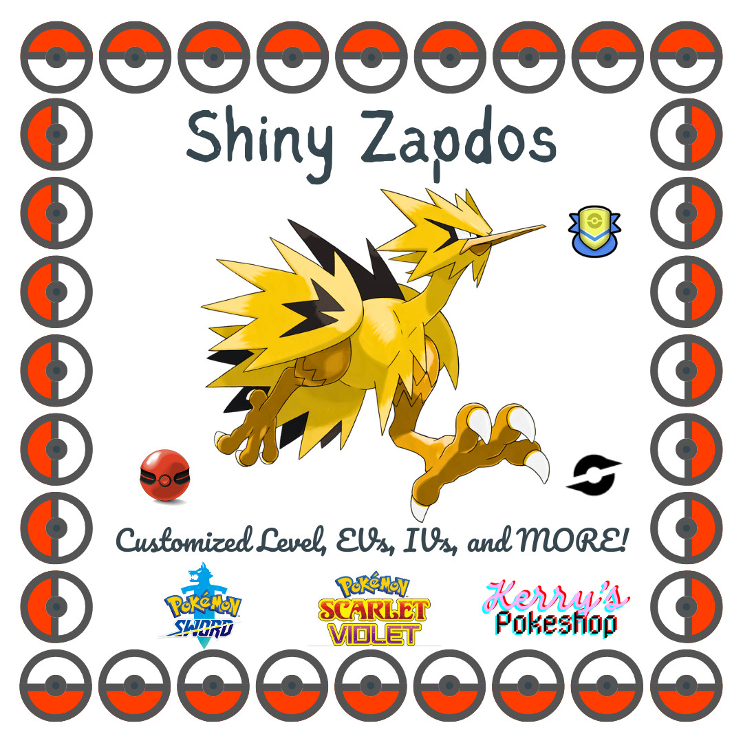🔥Pokémon Scarlet & Violet🔥 Shiny Zapdos with free item from Galar region!!🌟🌟