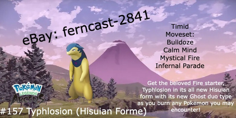 Pokemon Legends Arceus Shiny Hisuian Typhlosion Alpha Max Effort Fast Delivery