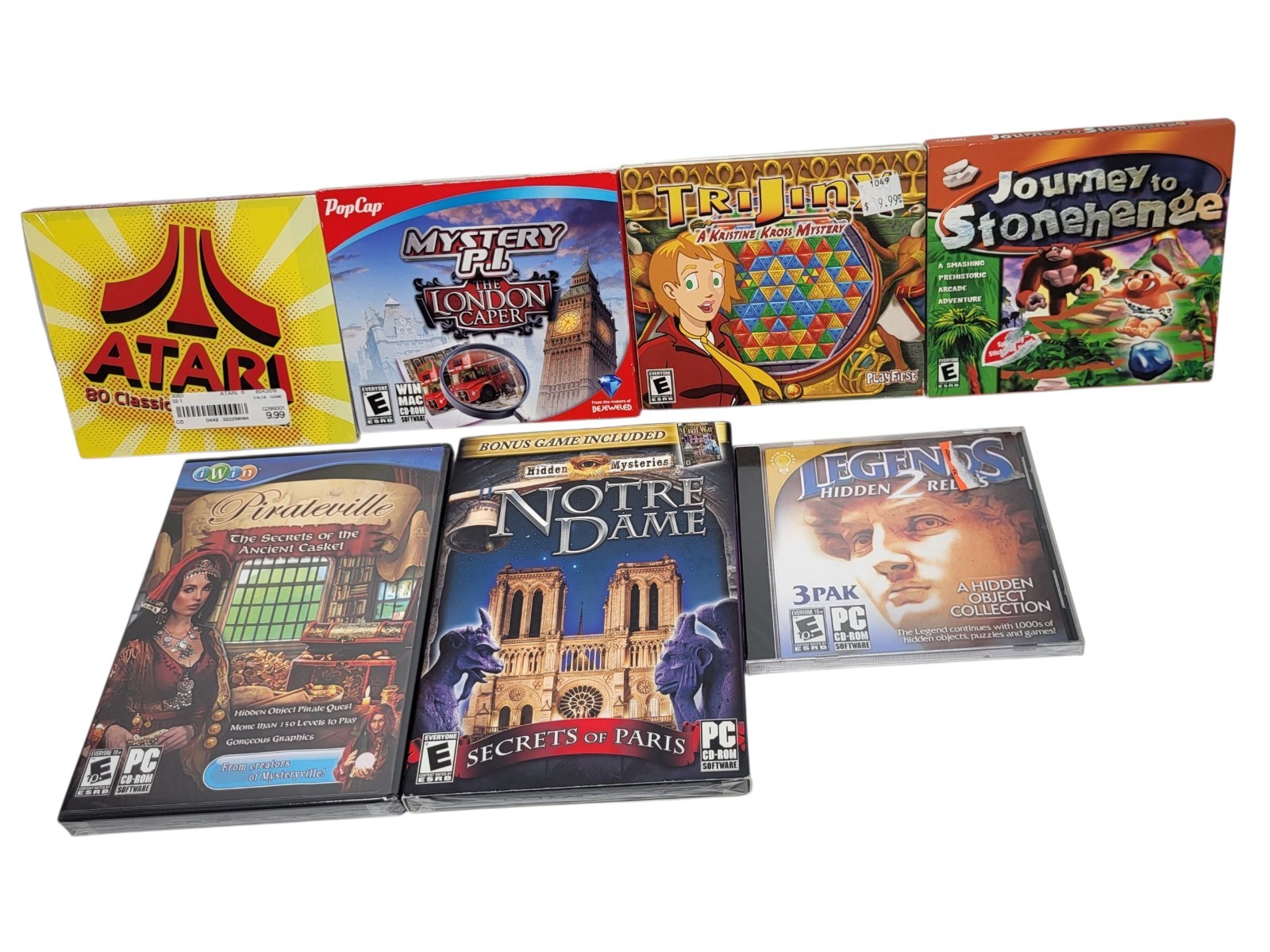 Lot 6 Sealed PC Game Early 2000s Puzzle Mystery Muti Games Rated E For Everyone