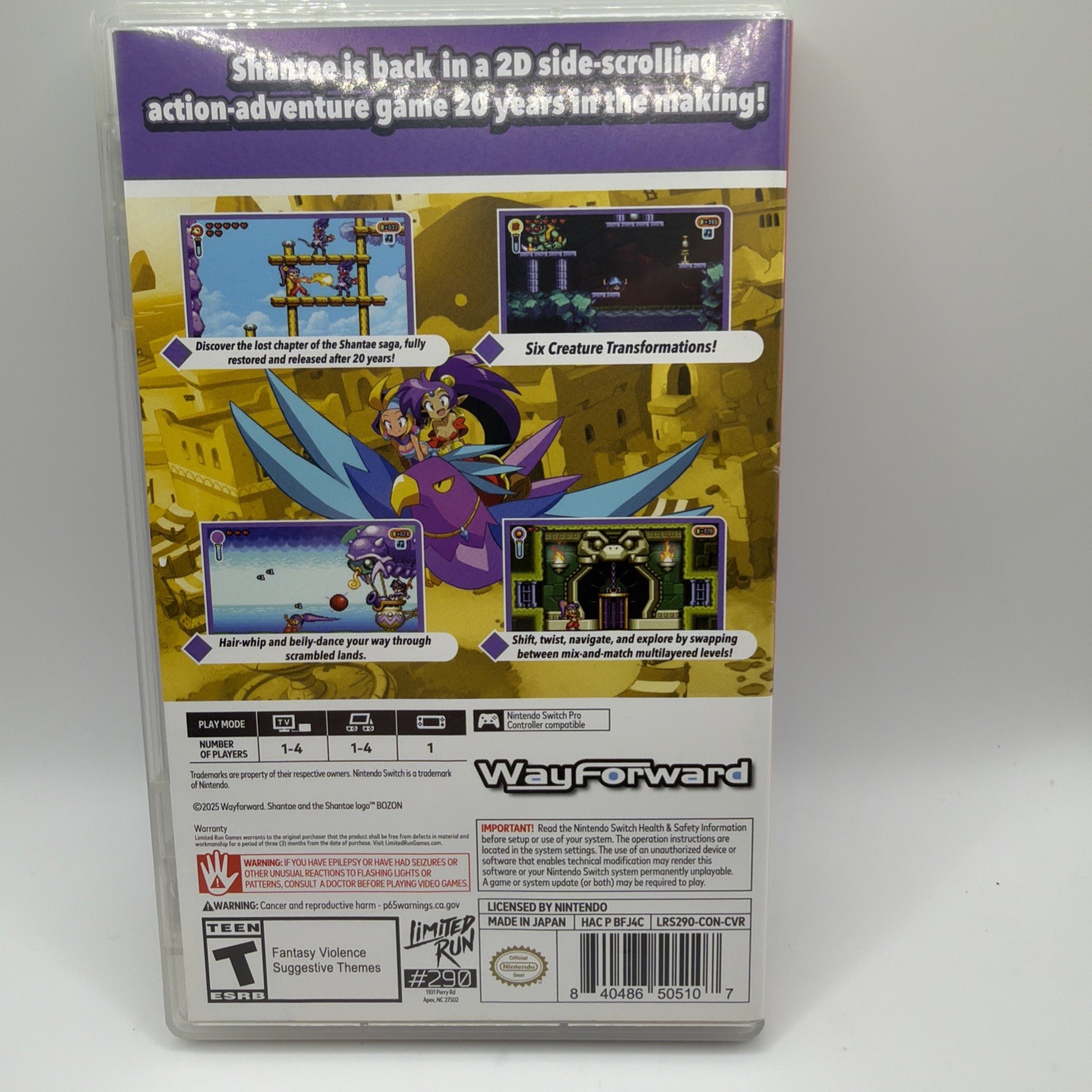 Shantae Advance Risky Revolution LRG 10th Anniversary Variant (Nintendo Switch)