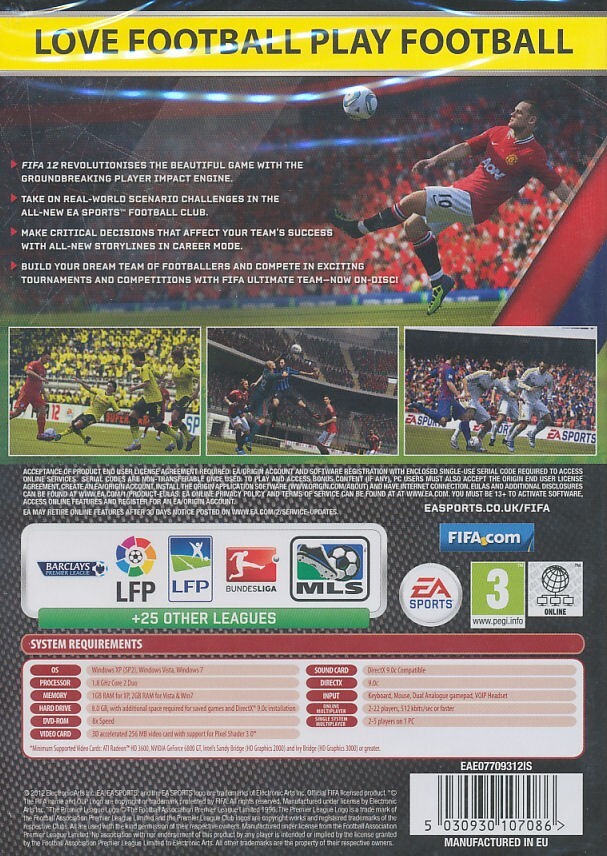FIFA 12 (Soccer) 2012 and UEFA Euro 2012 Ukraine Poland EA Sports 2x PC Game NEW