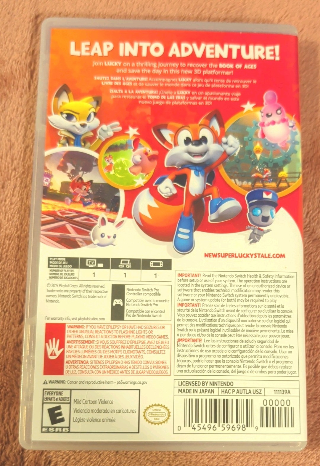 New Super Lucky’s Tale Nintendo Switch – Complete CIB Tested Working! 🦊✨