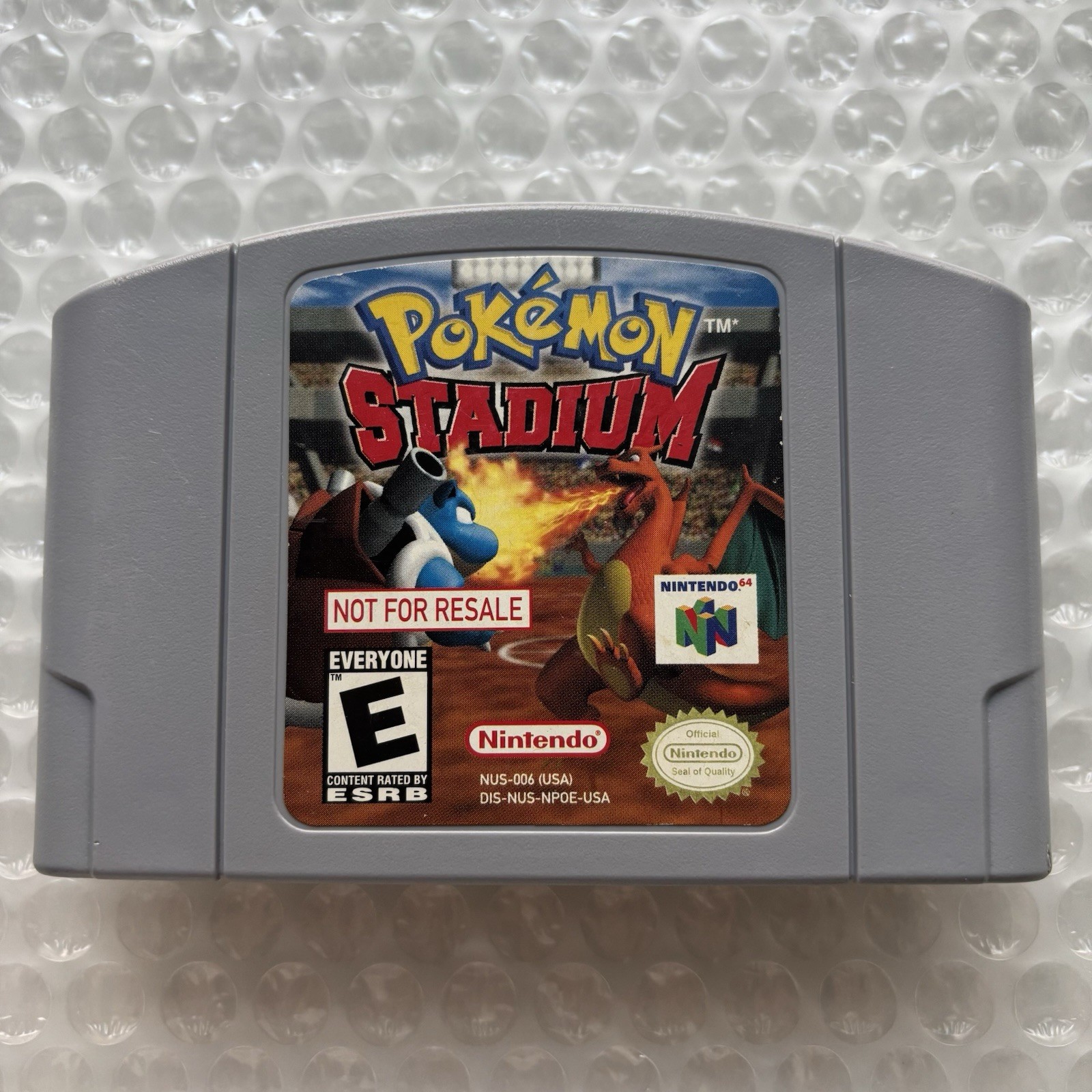 Pokemon Stadium Not For Resale NFR Kiosk Back Sticker Store Demo Nintendo 64 N64