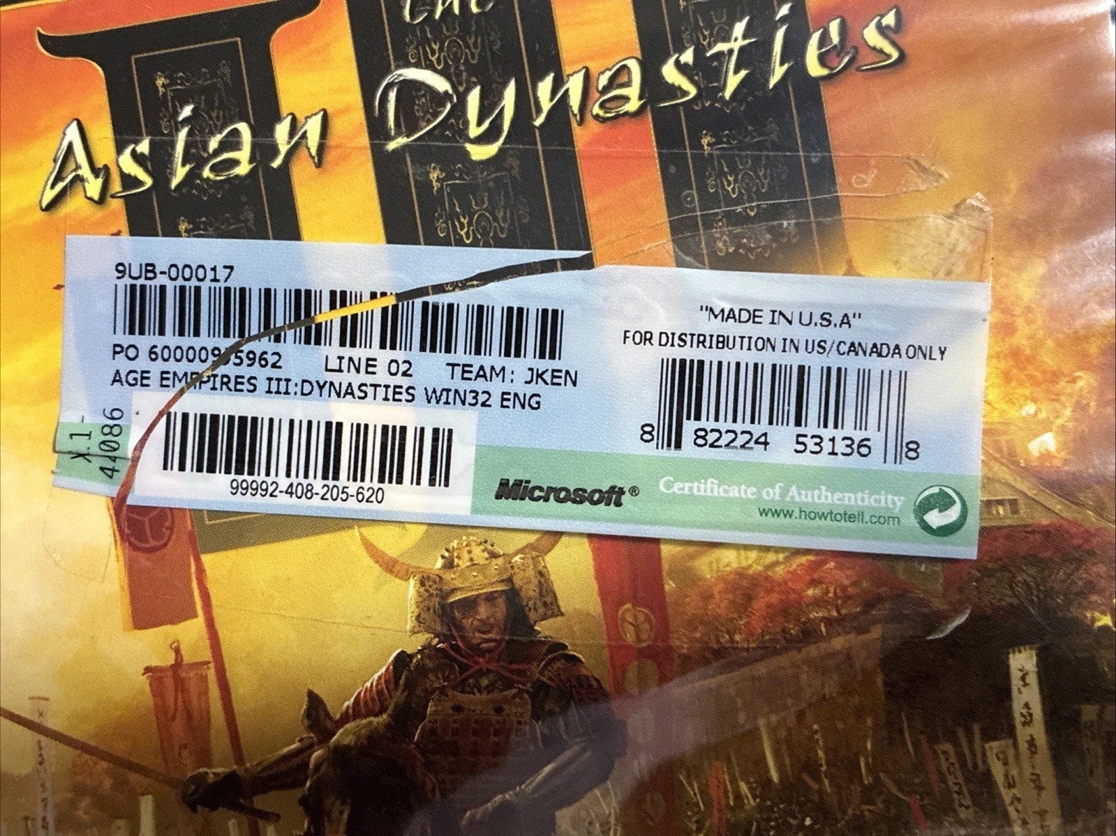 Age Of Empires 3 III The Asian Dynasties Expansion Pack Vintage Windows PC Game