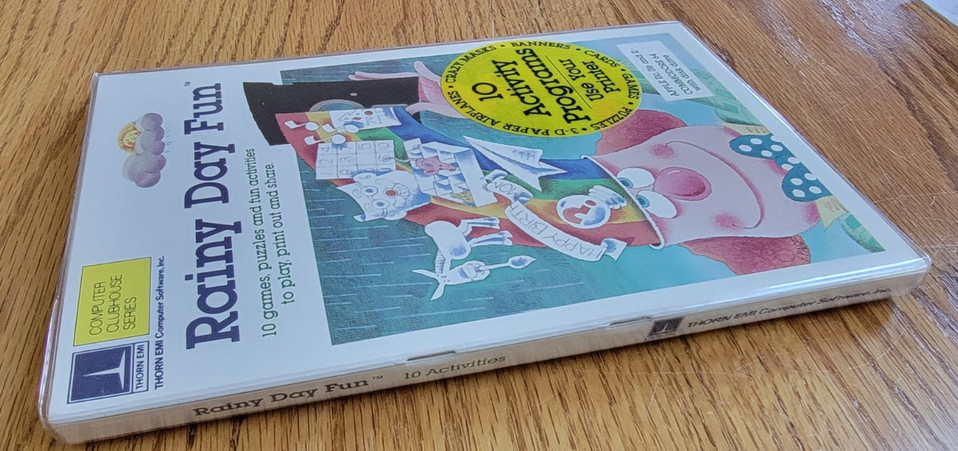 1985 Rainy Day Fun Thorn Computer Clubhouse Series Apple II 5 1/4″ Disks
