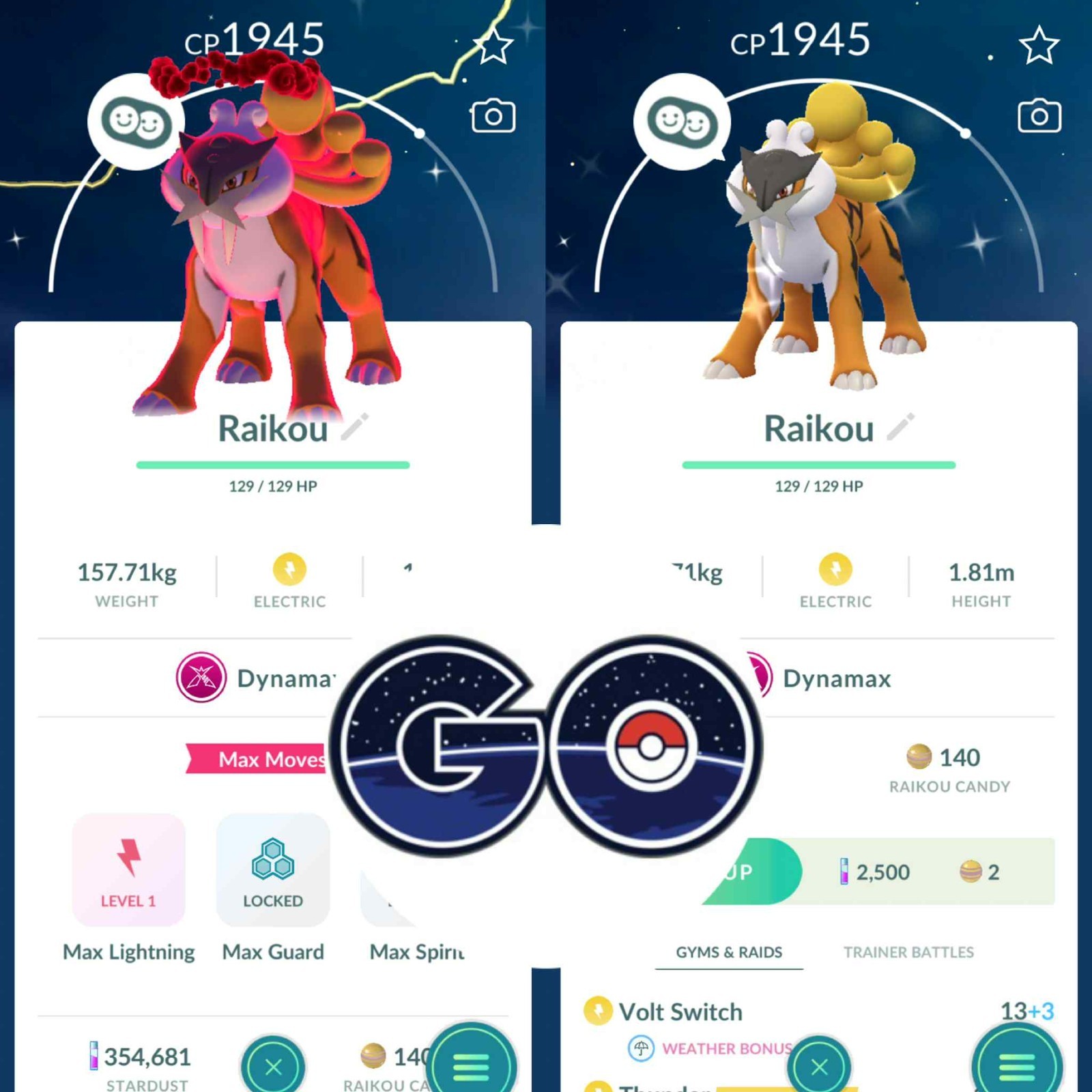 Pokémon Go – Shiny Dynamax Raikou – TRADE