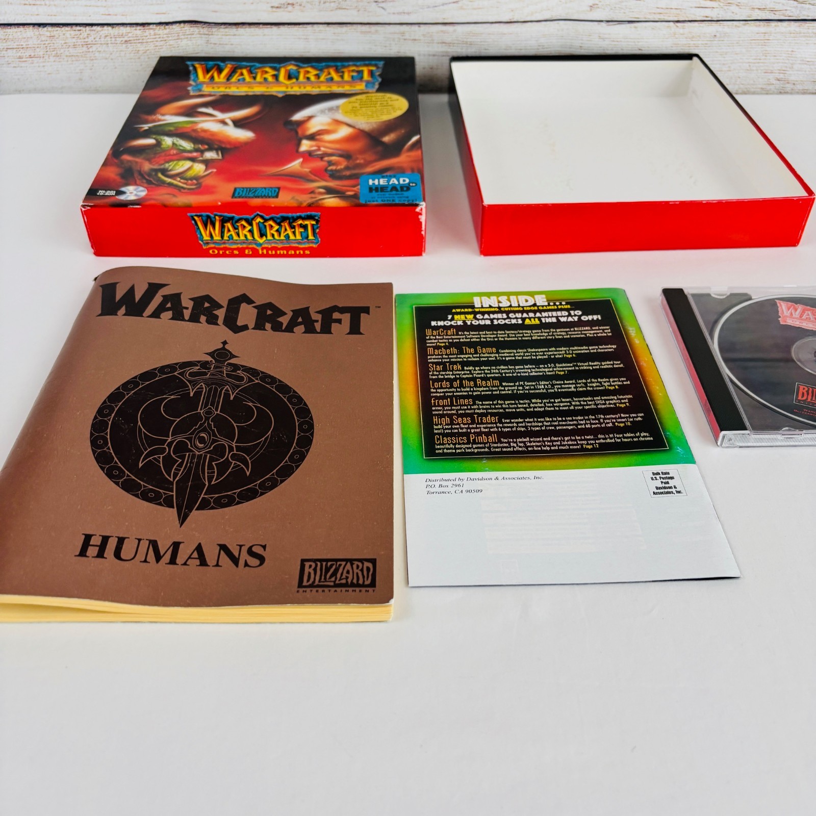 WarCraft Orcs & Humans Big Box, MS-DOS CD, Booklets, Blizzard Entertainment 1994