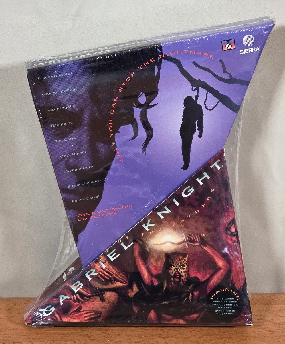 New Sealed Gabriel Knight Sins of Fathers Sierra IBM PC Angled Big Box Game CIB