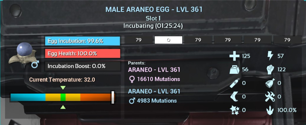 Ark Survival Ascended, PVE, Araneo eggs, PAIR Black, lvl 361