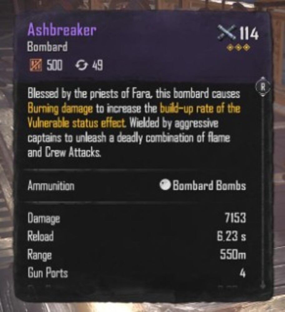 Skull And Bones – In Game Items – Weapons [Xbox / Ps5 / PC]