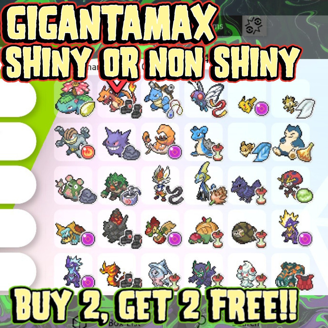 🌟SHINY GIGANTAMAX🌟GMAX FOR POKEMON SWORD AND SHIELD