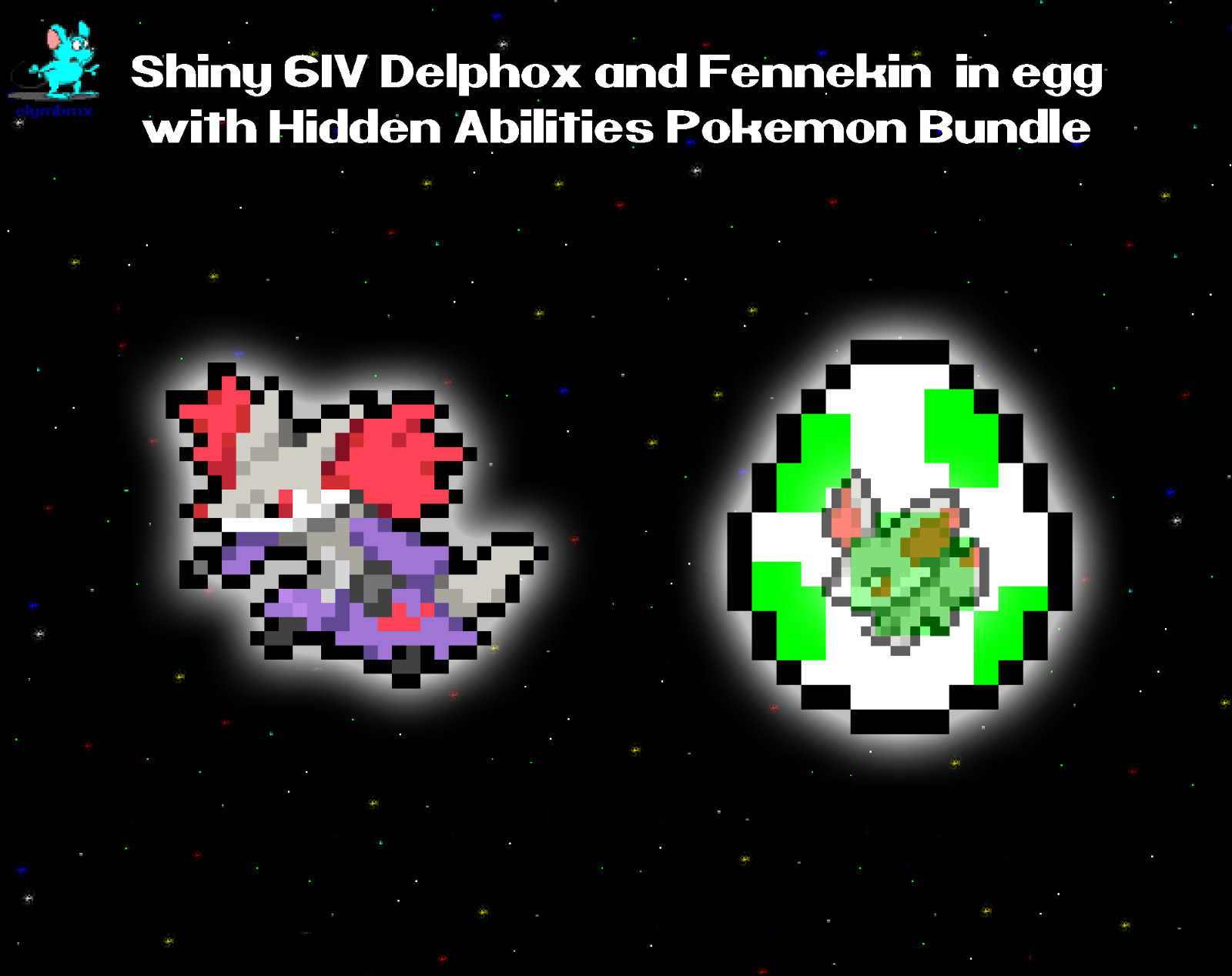 ✨ Shiny 6IV ✨ Delphox and Fennekin in egg Bundle for Pokemon Scarlet & Violet ✨