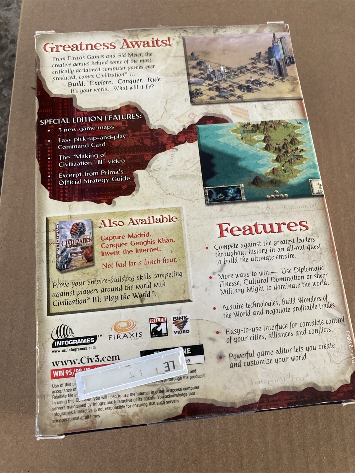 Civilization III Game of the year Edition PC Version Complete In Box