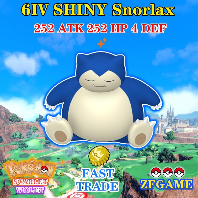 ✨POKEMON 6IV SHINY Snorlax + EVS 🚀 SCARLET and VIOLET ✨Online delivery⚡ ENG